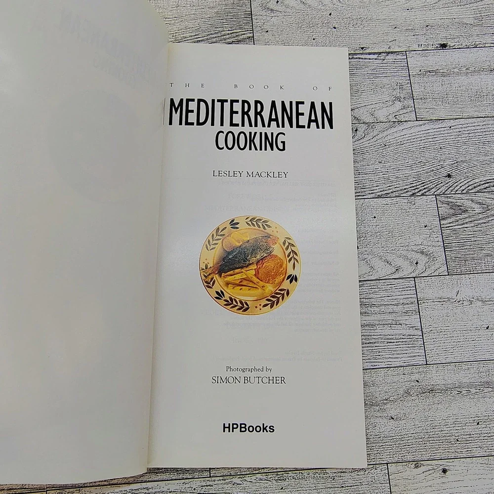 Mediterranean Cooking Lesley‎ Mackley 1996 Color Photos Recipes Vintage Cookbook